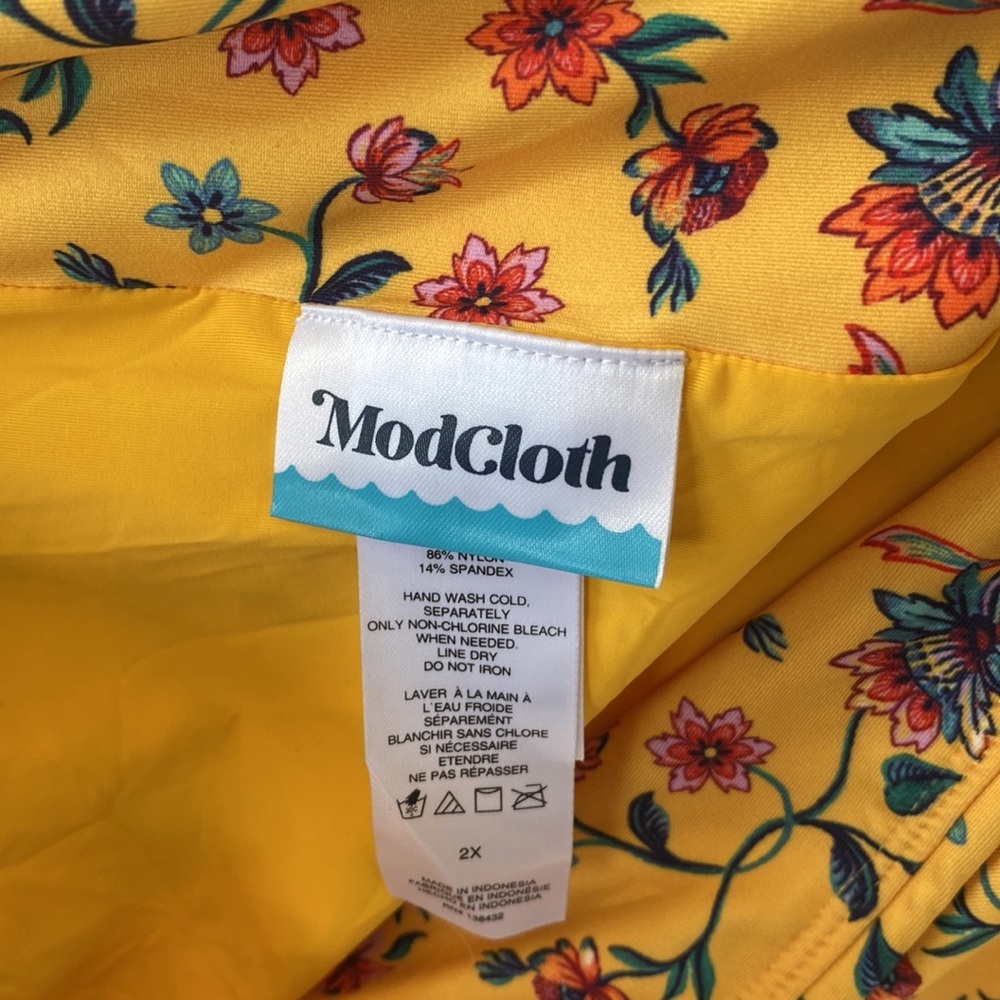 (B21) NEW ModCloth The Sara High-Waisted Bikini Bottom ONLY, Sz 2X, NWT - Picture 9 of 13